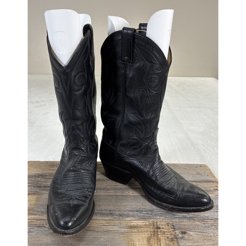 Dan Post Soft Leather Cowboy Boots Size 8.5D Men's Black Western Boots Charity
